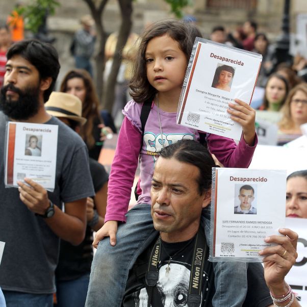 Relatives of dissapeared persons and human rights activists participate in a rally during the International Day of the Victims of Enforced Disappearances, in Guadalajara, Mexico, 30 August 2016. © EPA/Ulises Ruiz Basurto