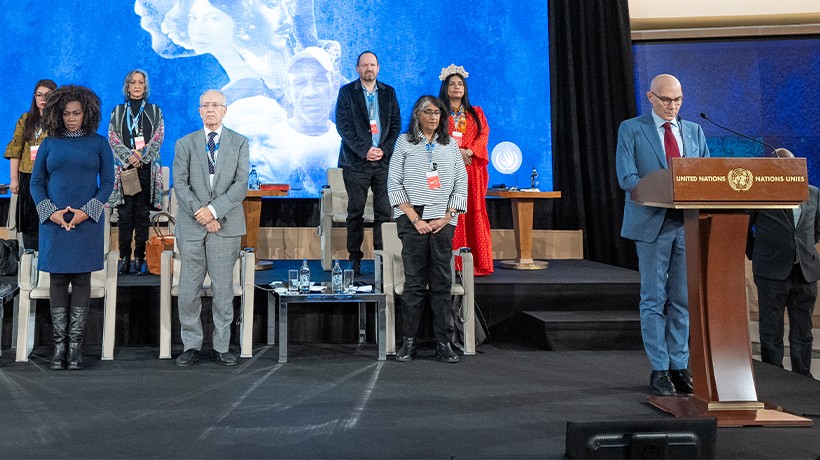 UN Human Rights Chief Volker Türk led a minute of silence in honor of all victims of human rights violations during the opening of the HR high-level event in Geneva, Switzerland. © OHCHR/Jean Marc Ferré 