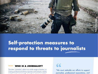 Cover: Briefer on self-protection measures to respond to threats to journalists