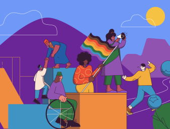 Colourful illustration featuring human diversity