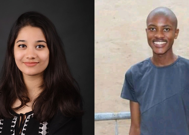 UN Human Rights Youth Advisory Board members Huma Nasir and Sicelo Shange