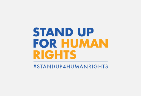 Stand up for human rights logo in colour