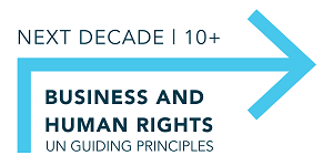 شعار المبادئ التوجيهية للأمم المتحدة بشأن الأعمال التجارية وحقوق الإنسان +10