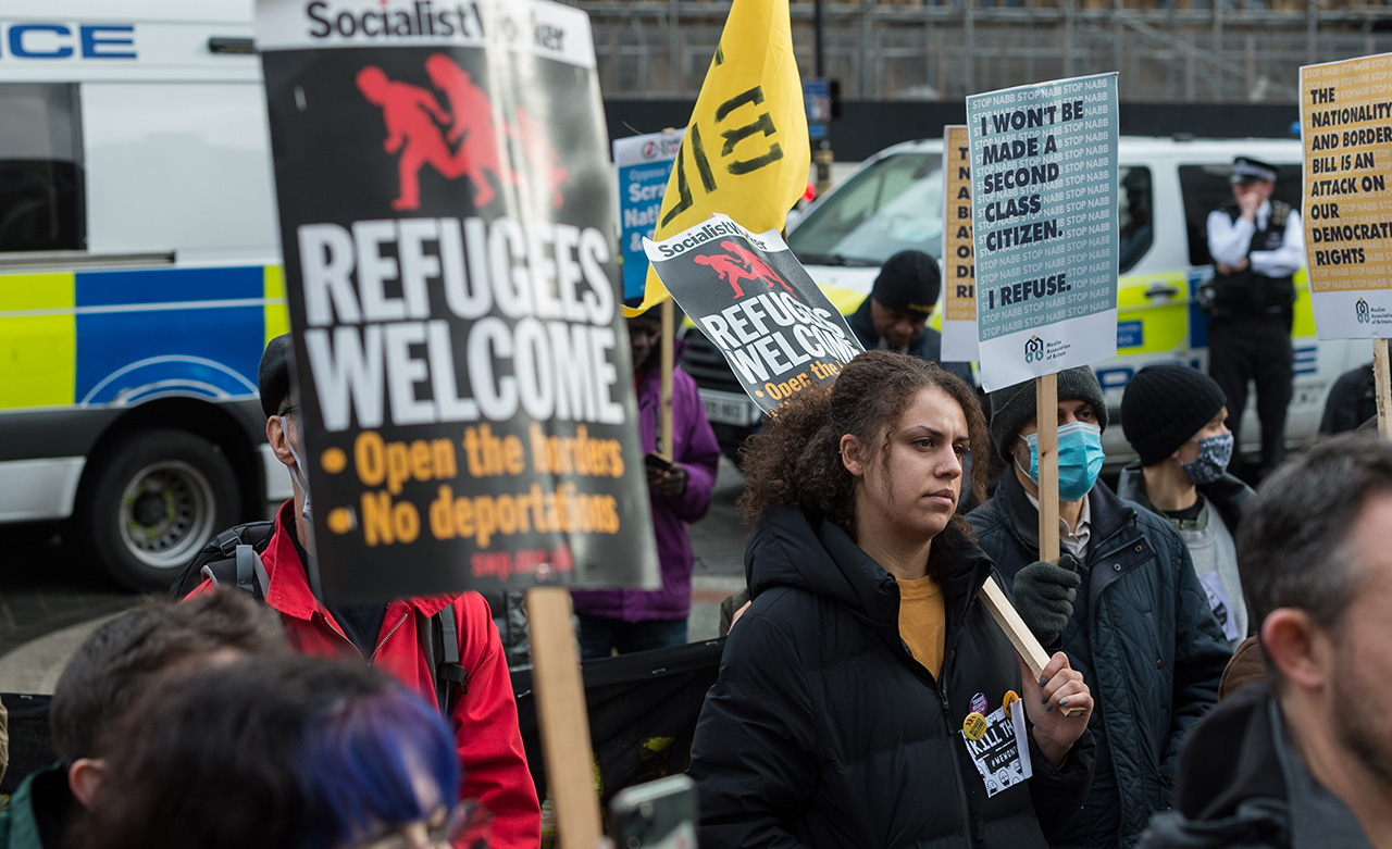 Activists protesting