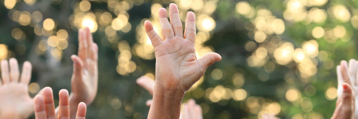 People raise hands in protest, Getty Images