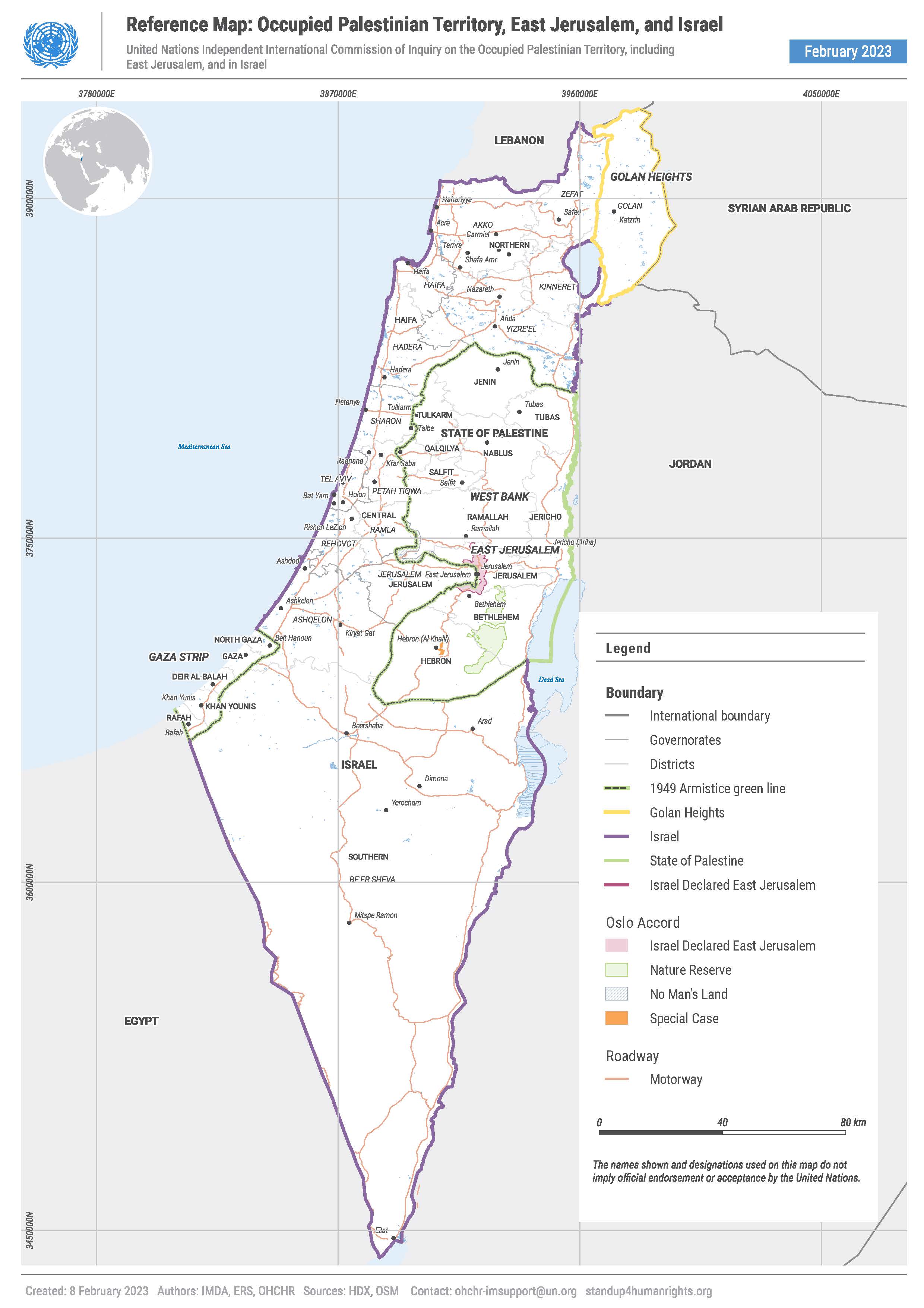 West Bankand Gaza map