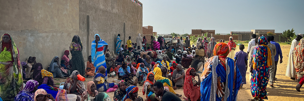 Sudanese refugees gather as Doctors Without Borders (MSF) teams assist the war wounded from West Darfur, Sudan, in Adre hospital, Chad June 16, 2023 in this handout image. Courtesy of Mohammad Ghannam/MSF/Handout via REUTERS  