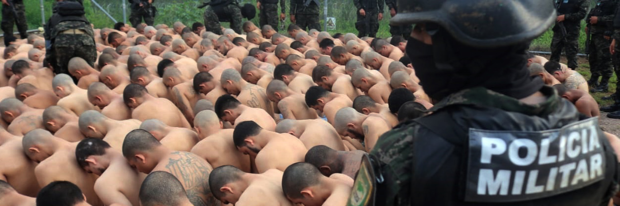 A handout photo made available by the Honduran Armed Forces shows an operation carried out at a penal center in the municipality of El Porvenir, Honduras, 29 June 2023. EPA-EFE/Honduran Armed Forces