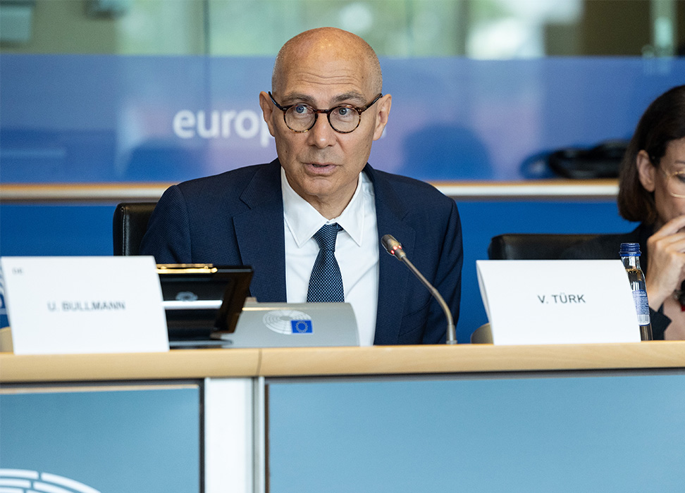 Le Haut-Commissaire Volker Türk s’adresse aux membres de plusieurs commissions parlementaires de l’Union européenne Ⓒ Union européenne