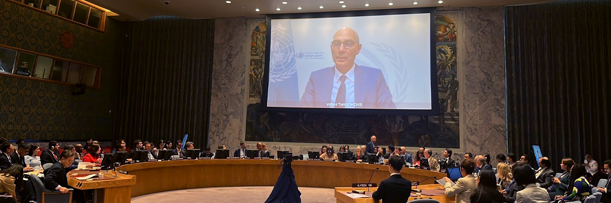 UN High Commissioner for Human Rights Volker Türk briefs the UN Security Council on the human rights situation in the DPRK © OHCHR 