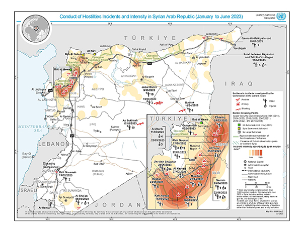 Conduct of Hostilities and Incidents and Intensity in Northern Syrian Arab Republic, January to June 2023