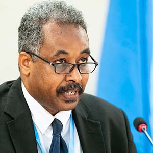 Dr. Mohamed Abdelsalam Babiker, Special Rapporteur on the situation of human rights in Eritrea © UN Photo / Jean Marc Ferré