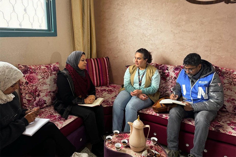 Sunghay visits a women’s rights organization office in a camp for internally displaced persons in Rafah, Gaza. ©OHCHR