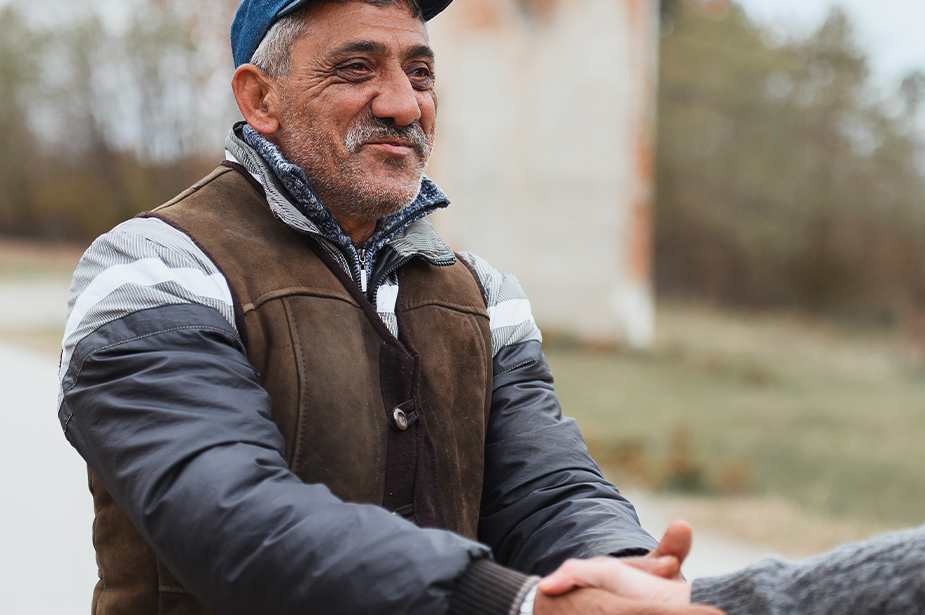 Mr. Slavko Marković, a resident of the Gornja Grabobica village assists in the process of data collection. © Stefan Vidojević /MaxNova Creative