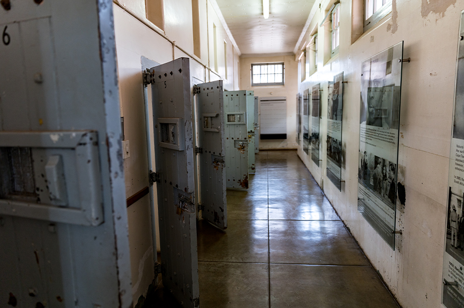 Open cells in Constitution Hill. Under Apartheid, Constitution Hill was a prison, that at one point housed many political prisoners, including Nelson Mandela, Oliver Tambo, Winnie Madikezela-Mandela and Albertina Sisulu.  Credit: OHCHR ROSA