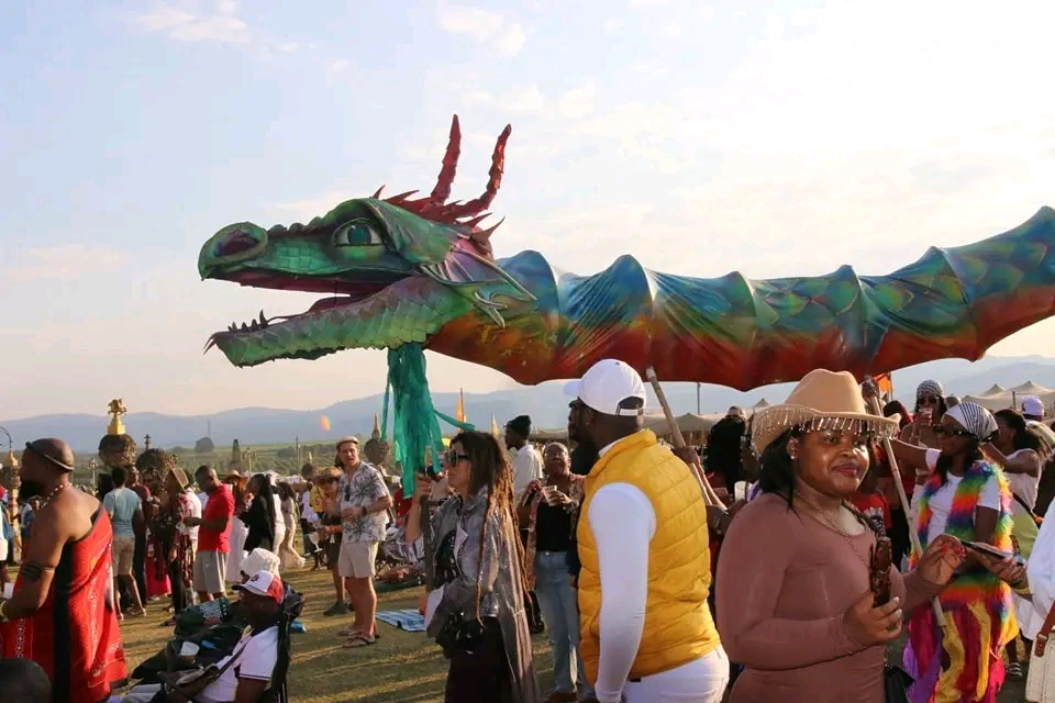 A dragon formed part of the Unity Parade, highlighting diversity of all communities, during the Bushfire Festival. © Reign Pot 