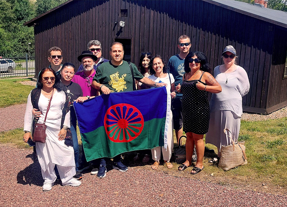 Members of the Americas delegation at the concentration camp memorial at Hodonin u Kunstatu. © Claude Cahn/OHCHR.