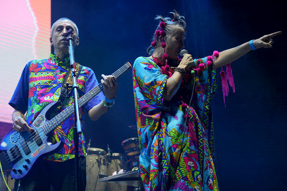 Héctor Buitrago Buitrago and Andrea Echeverri Arias, members of the band Aterciopelados, during the concert organized to mark the 75th anniversary of the UDHR during Human Rights Day 2023. 