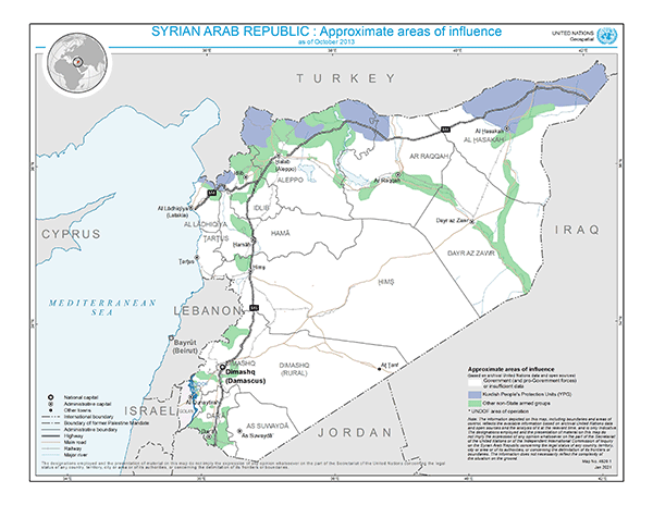 GIF: ​Syrian Arab Republic: timeline of approximate areas of influence