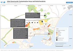 Aden Governorate Contamination Areas and Select Incidents, August 2019