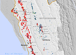 Map of Northern Rakhine State © Image copyright or image courtesy – DigitalGlobeSource – UNITAR-UNOSAT