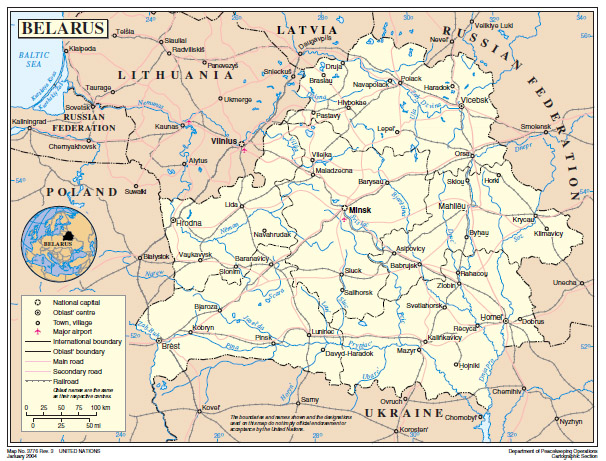 Карта Беларуси - © OCHA