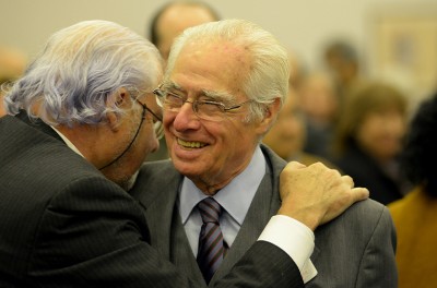 Roberto Garretón receiving the Rectoral Medal from the University of Chile, Santiago, 2019. Robertogarreton.cl