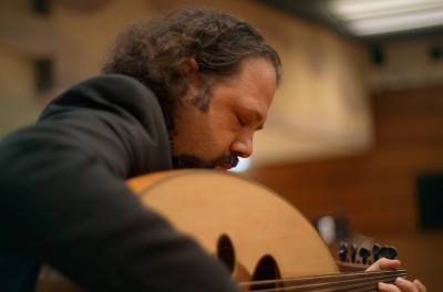 Wassim Mukdad plays the oud during a recent UN Torture Fund Meeting