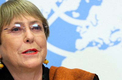 Michelle Bachelet, Haute-Commissaire des Nations Unies aux droits de l’homme, participe à un événement à l’Office des Nations Unies à Genève, le 3 novembre 2021. © Reuters