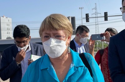 La Alta Comisionada Michelle Bachelet durante su visita a China, en Ürümqi, Región Autónoma Uigur de Xinjiang (XUAR) , República Popular China © ACNUDH