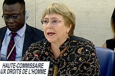 UN High Commissioner Michelle Bachelet’s delivering oral update to the 50th Human Rights Council