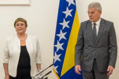 High Commissionner Michelle Bachelet meets with Šefik Džaferović, Chairperson of the Presidency of  Bosnia and Herzegovina, at the Presidency 
