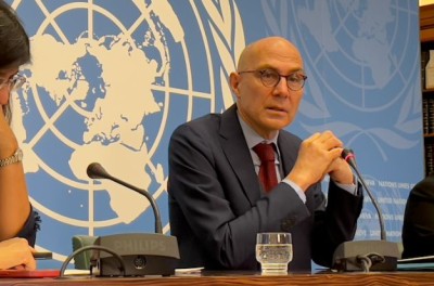 Volker Türk, Haut-Commissaire des Nations Unies aux droits de l’homme, lors de la conférence de presse au Palais des Nations, le 9 décembre 2022 © HCDH/Anthony Headley