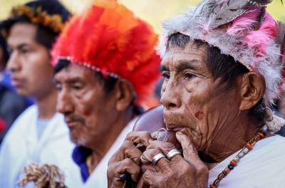 Des personnes autochtones lors d’une manifestation au Paraguay © EPA/Nathalia Aguilar