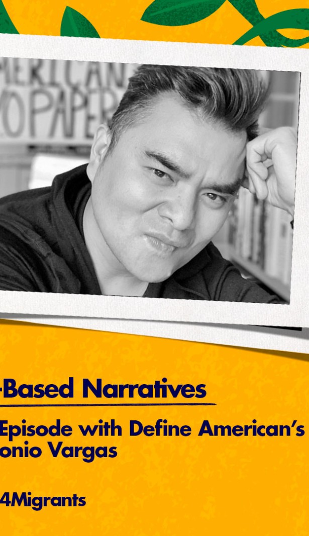 Photo of podcast cover of episode with Define American's Jose Antonio Vargas