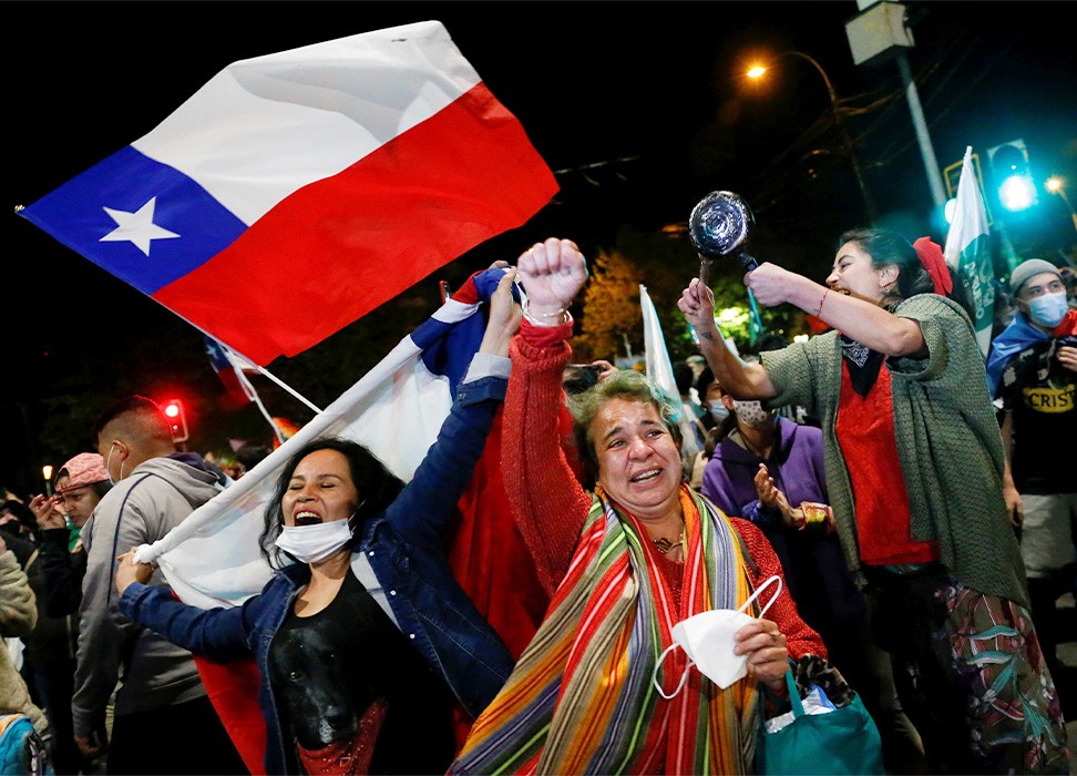 Chileans voted overwhelmingly in favour of drafting a new constitution © Credit 