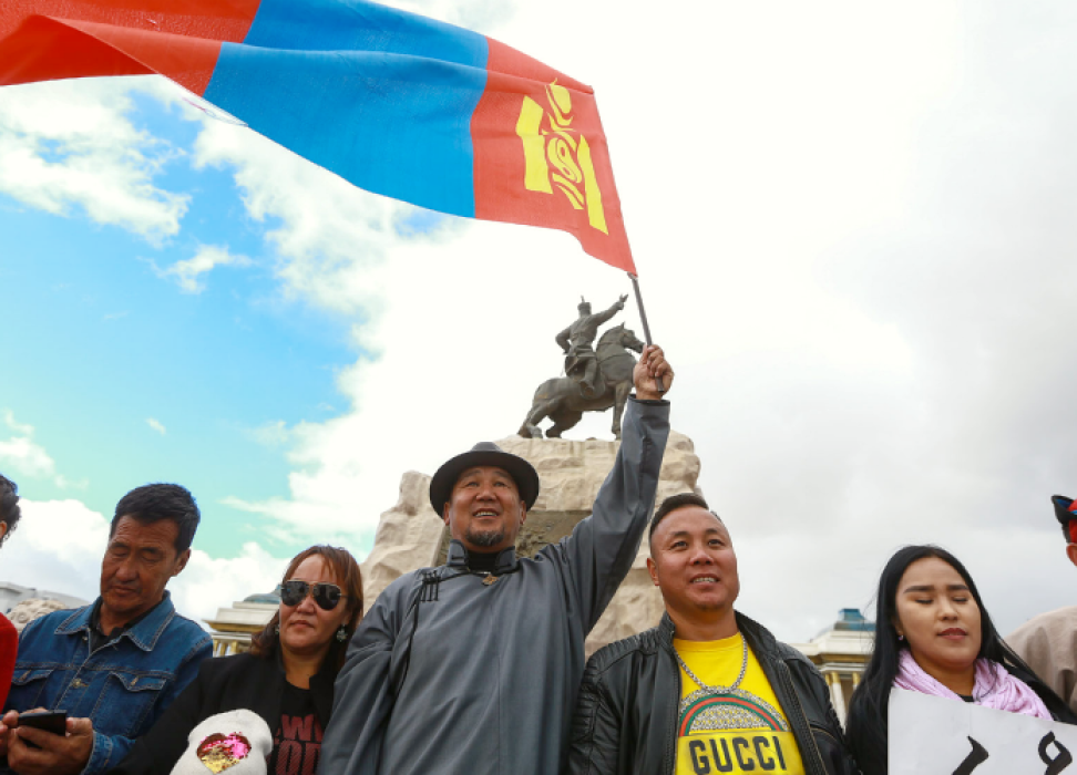 蒙古国的一场抗议活动。©欧新社-埃菲通讯社