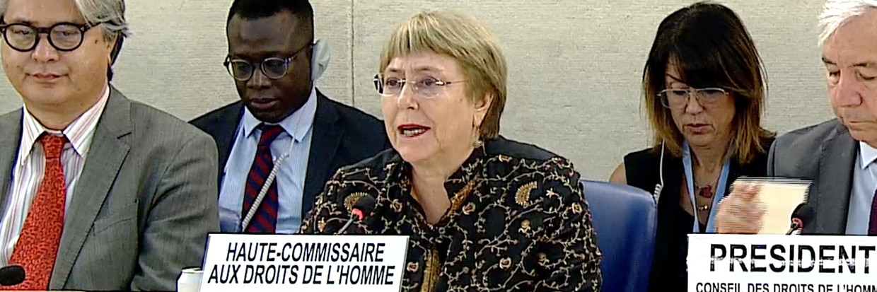 Верховный комиссар ООН Мишель Бачелет выступает на 50-й сессии Совета по правам человека