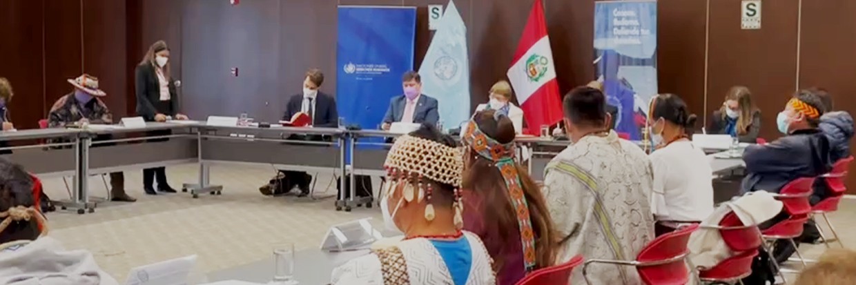 La jefa de Derechos Humanos de la ONU, Michelle Bachelet, se reúne con representantes indígenas durante su visita oficial de tres días a Perú. © OHCHR 18/07/2022 