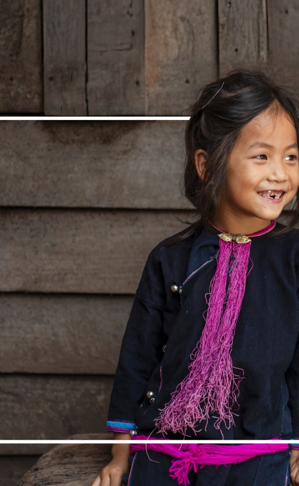 Two young girls smiling