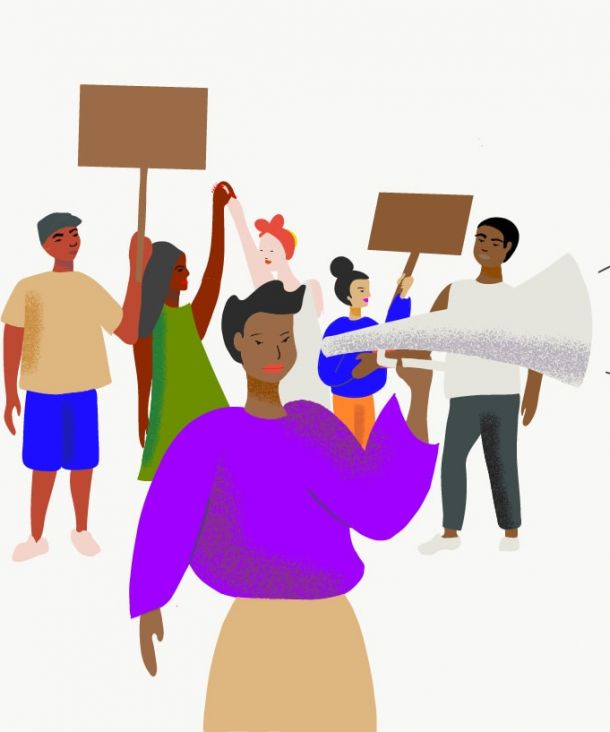  Illustration of women in demonstration