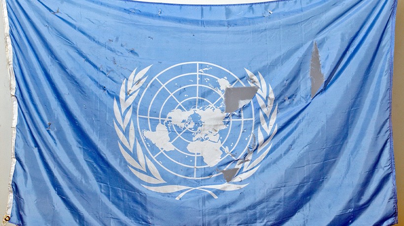 g.	Twenty years ago, this flag was recovered following the bombing of the @UN headquarters in Baghdad, Iraq