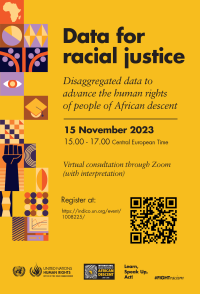 Flyer: Disaggregated data to advance the human rights of people of African descent